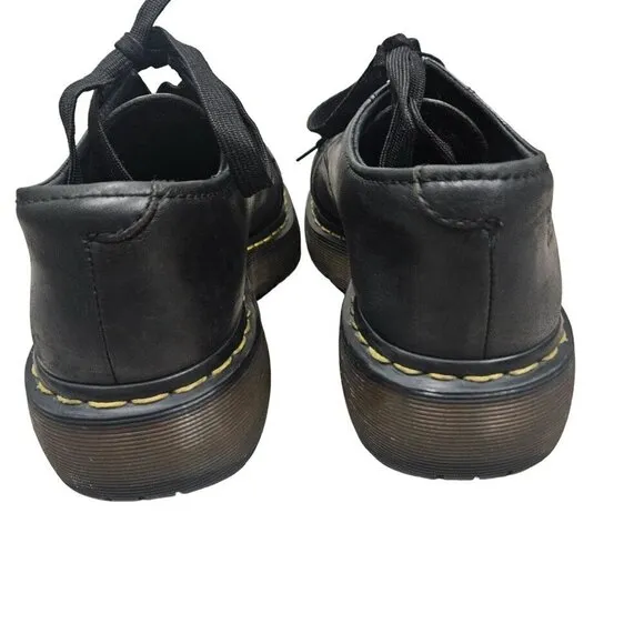 Dr. Martens 10960 Black Leather Oxford Platform Cap Toe Shoes Womens Size 10