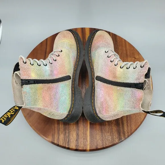 Dr Martens 1460 Boots Women's 6 Pascal Side Zip Lace Up Comfort Combat Booties