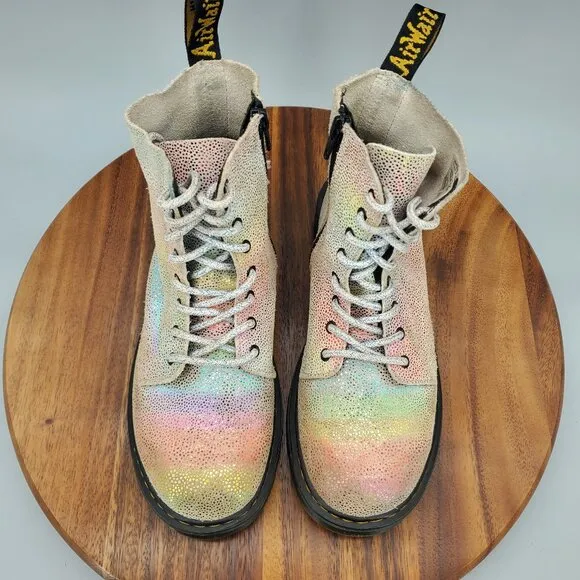 Dr Martens 1460 Boots Women's 6 Pascal Side Zip Lace Up Comfort Combat Booties