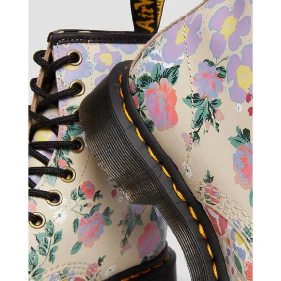 Dr. Martens / 1460 Floral Mash Up Backhand Boots / Size 5
