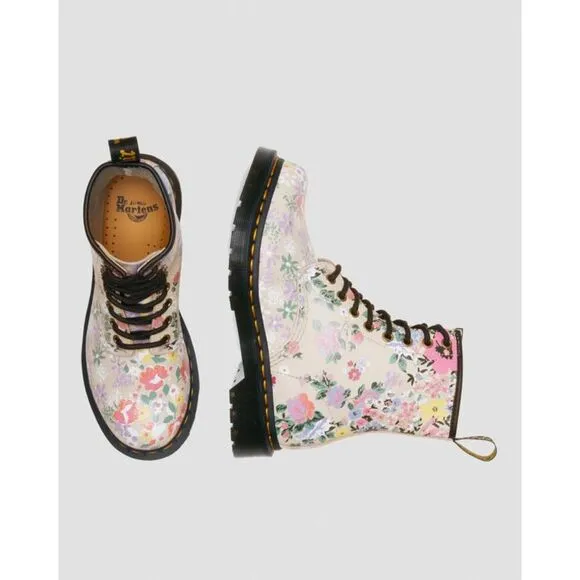 Dr. Martens / 1460 Floral Mash Up Backhand Boots / Size 5