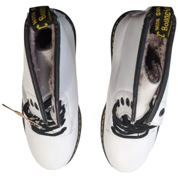 Dr. Martens 1460 White Leather Ankle Boots Size 10