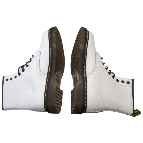 Dr. Martens 1460 White Leather Ankle Boots Size 10