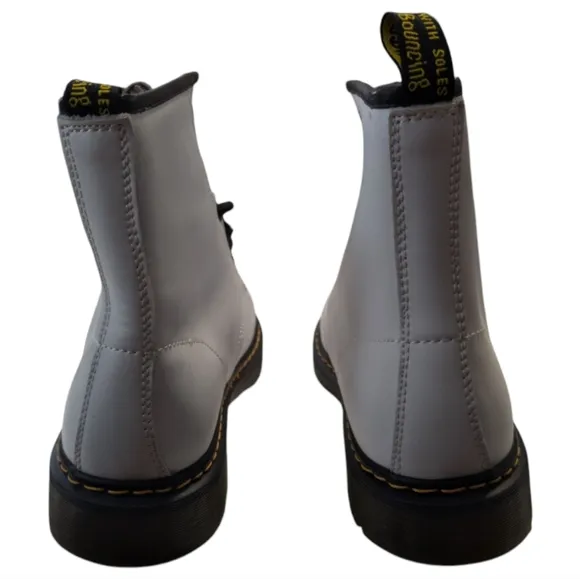 Dr. Martens 1460 White Leather Ankle Boots Size 10