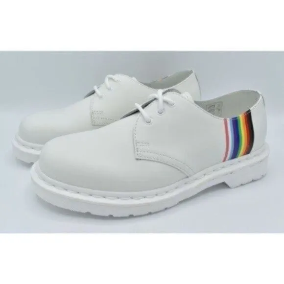 Dr Martens 1461 Womens Size 10 Pride Rainbow Derby White Leather LGBTQ  Shoes