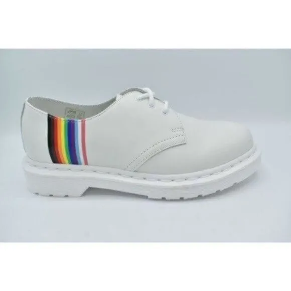 Dr Martens 1461 Womens Size 10 Pride Rainbow Derby White Leather LGBTQ  Shoes