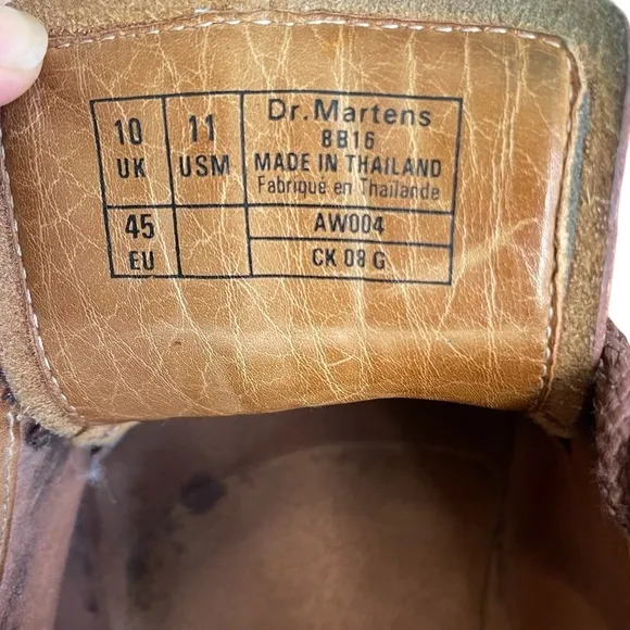 Dr Martens 8B16 Brown Leather Upper Lace Oxford Shoes with Y2K Split Toe