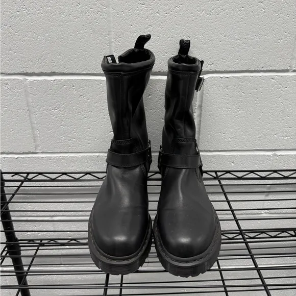 Dr Martens Anistone Hi Leather Biker Boots