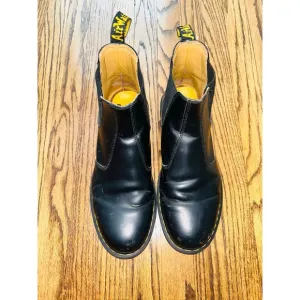 Dr. Martens Black Leather Men's Boots Doc Black Side GoreVintage Size 13 Leather