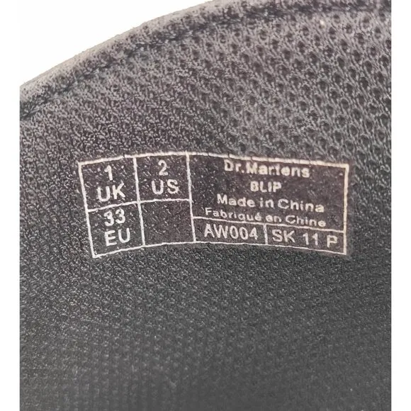 Dr. Martens Blip Jr Kids Patent Leather Black Biker Boots Size 2 US