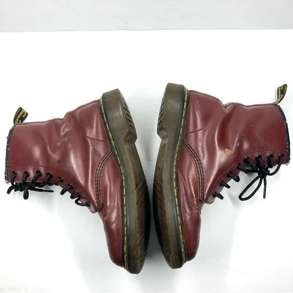 Dr. Martens  Combat Boots 7 Cherry Distressed Bouncing Soles 11821 Air Wair