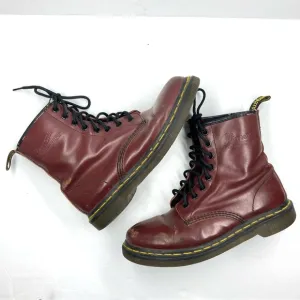 Dr. Martens  Combat Boots 7 Cherry Distressed Bouncing Soles 11821 Air Wair