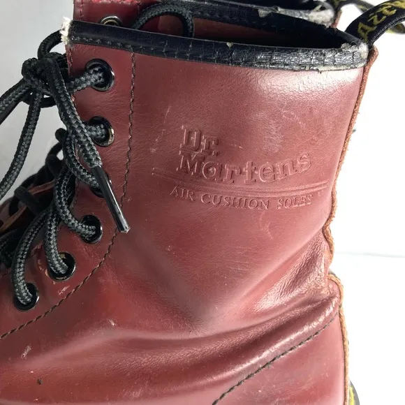 Dr. Martens  Combat Boots 7 Cherry Distressed Bouncing Soles 11821 Air Wair