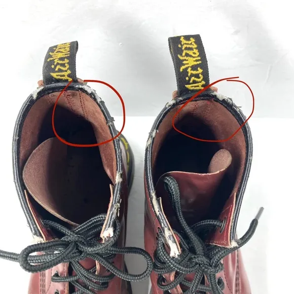 Dr. Martens  Combat Boots 7 Cherry Distressed Bouncing Soles 11821 Air Wair