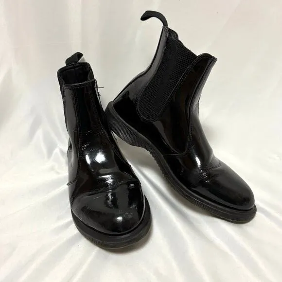 Dr. Martens Faun Black Patent Leather Chelsea Boot SIze 7
