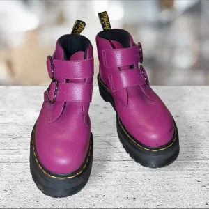 Dr Martens Fuschia Devon Heart Platform Boots Size 9
