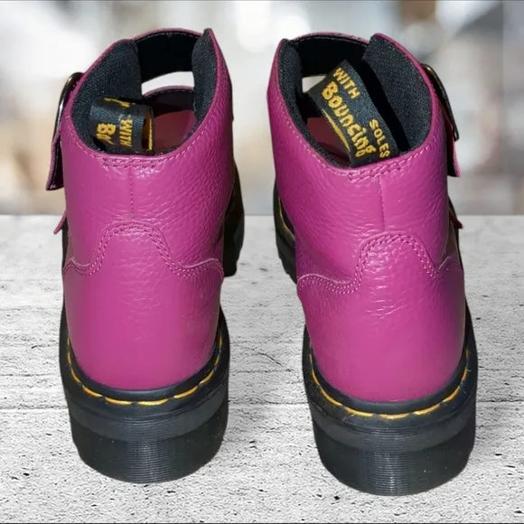 Dr Martens Fuschia Devon Heart Platform Boots Size 9