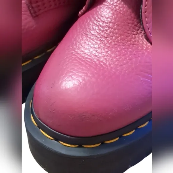 Dr Martens Fuschia Devon Heart Platform Boots Size 9