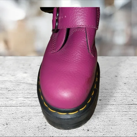 Dr Martens Fuschia Devon Heart Platform Boots Size 9