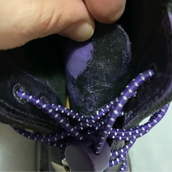 Dr. Martens girls made in England Black Boots with Purple Accents charms