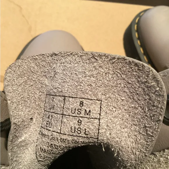 Dr. Martens Gray Leather Women's Boots