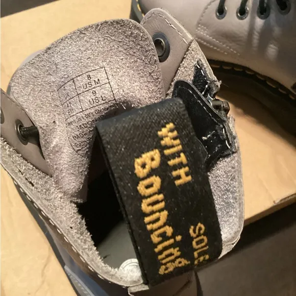 Dr. Martens Gray Leather Women's Boots