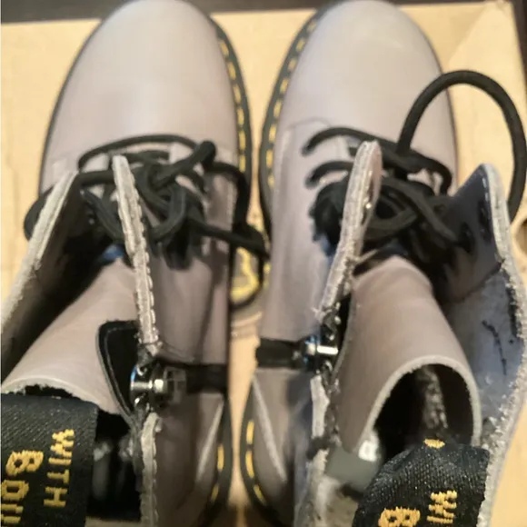 Dr. Martens Gray Leather Women's Boots