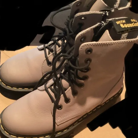 Dr. Martens Gray Leather Women's Boots
