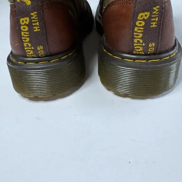 Dr. Martens Kids Size 1 Leather Canvas Lace Up Boots Flannel Lining 1460 Shoes