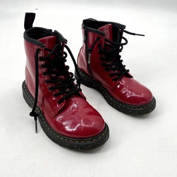 Dr. martens Red Pink Sparkle Girls Boots
