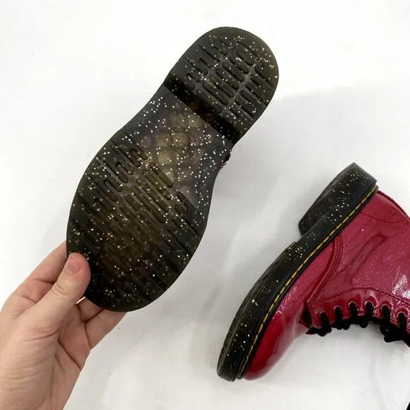 Dr. martens Red Pink Sparkle Girls Boots