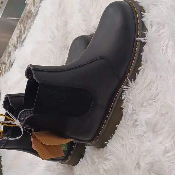 Dr. Martens Safety Toe Industrial Slip Resistant Slip On Boots Shoes Black NEW