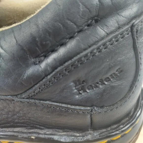 Dr. Martens Zack Elastic Slip on Black Pebble Leather Shoes 11198 Men US 12M