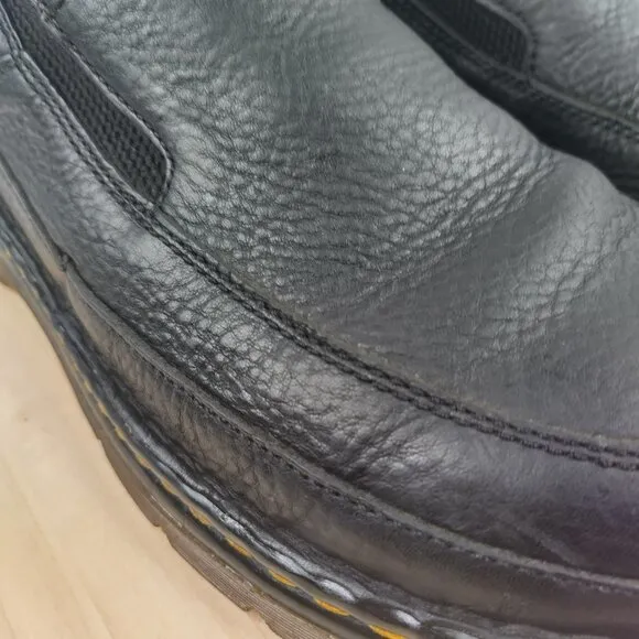 Dr. Martens Zack Elastic Slip on Black Pebble Leather Shoes 11198 Men US 12M