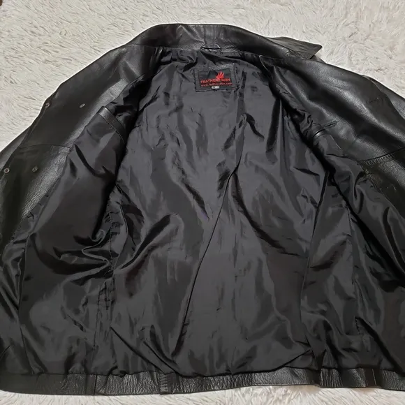 Dr. Who Christopher Eccleston Black Leather Coat Jacket By Feather Skin Size XXS