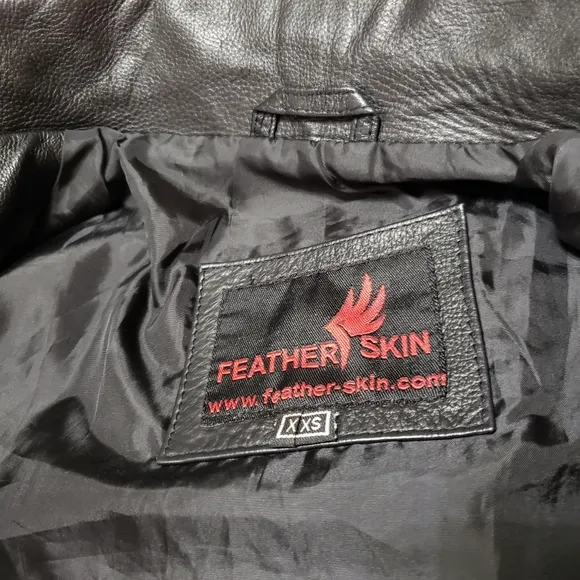 Dr. Who Christopher Eccleston Black Leather Coat Jacket By Feather Skin Size XXS