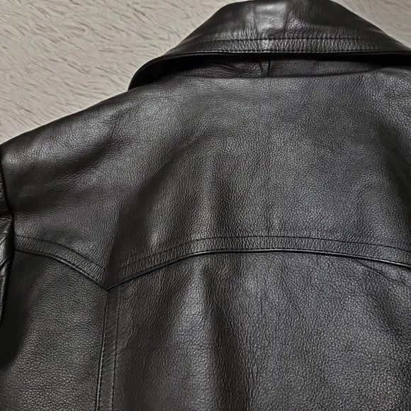Dr. Who Christopher Eccleston Black Leather Coat Jacket By Feather Skin Size XXS