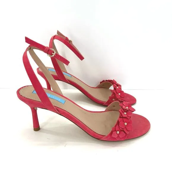 Draper James Leather Sandals Women’s Floral Alice Open Toe Heels Shoes