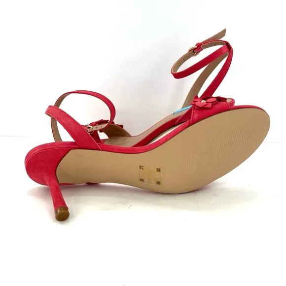 Draper James Leather Sandals Women’s Floral Alice Open Toe Heels Shoes