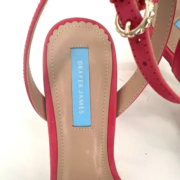 Draper James Leather Sandals Women’s Floral Alice Open Toe Heels Shoes