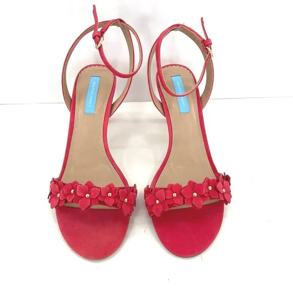 Draper James Leather Sandals Women’s Floral Alice Open Toe Heels Shoes