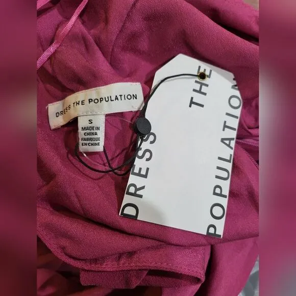 DRESS THE POPULATION Mackenzie Dress NWT size Small HIBISCUS/PINK