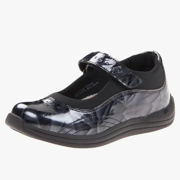 DREW Rose Marble Double Depth Mary Jane Velcro Shoe Women's Flat Blue Marble 10N