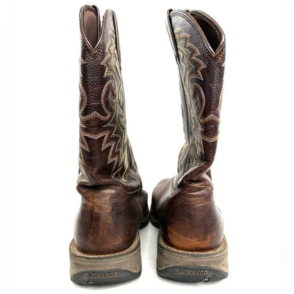 Durango Rebel Men Size 12 Brown Leather Cowboy Western Boot Square Toe DB5434