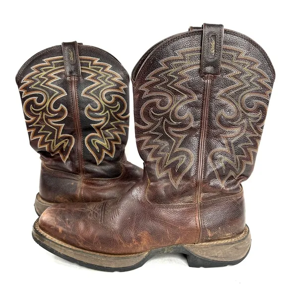 Durango Rebel Men Size 12 Brown Leather Cowboy Western Boot Square Toe DB5434