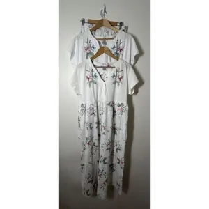 Earth Angels 3 Piece Set Floral Nightgown, Top, Pants Vintage Size Medium 12/14