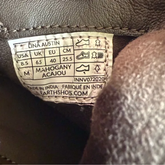 Earth Lina Austin Wide Ankle Boot - Mahogany Brown 8.5 NWOB Floor Sample Ret$120