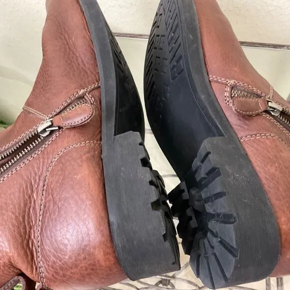 Eastland Jett Men's 11.5 Leather upper Boots Brown zip sides no inserts