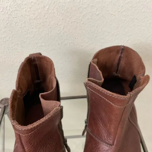 Eastland Jett Men's 11.5 Leather upper Boots Brown zip sides no inserts