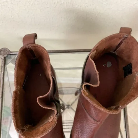 Eastland Jett Men's 11.5 Leather upper Boots Brown zip sides no inserts